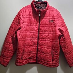 The North Face Jacket Mens XL Thermoball Puffer Coat Red Full Zip Micro Puffy